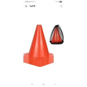 7 Orange Traffic Safety Cones Sign Soccer Football Training Cone Small 12 Pcs